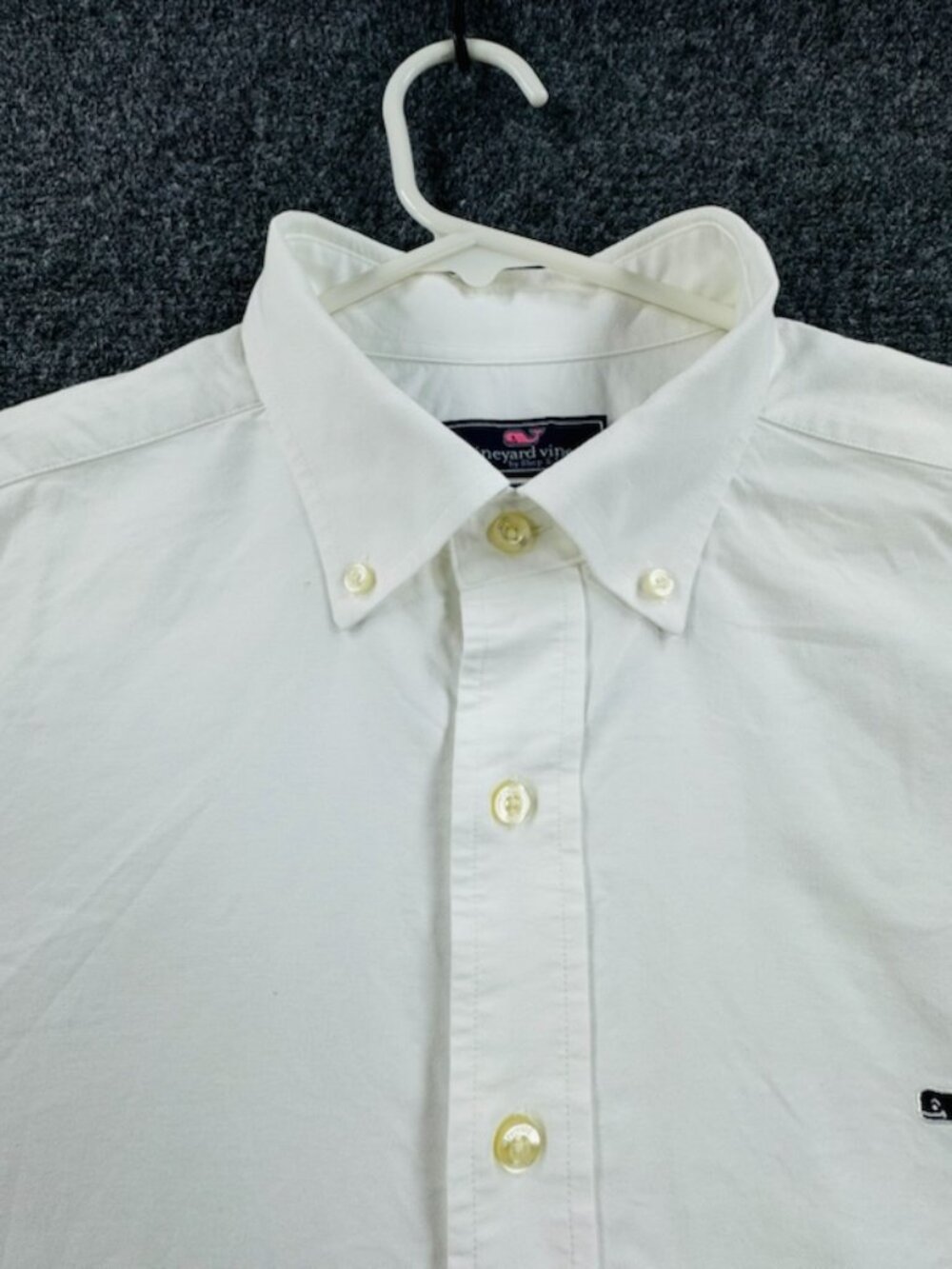 Vineyard Vines OCBD Logo Men White XL Button-Down Classic Fit Whale Solid Cotton